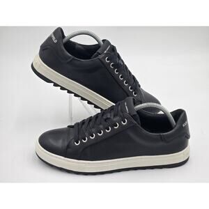 Karl Lagerfeld Paris Logo Leather Sneakers Black Mens 10
